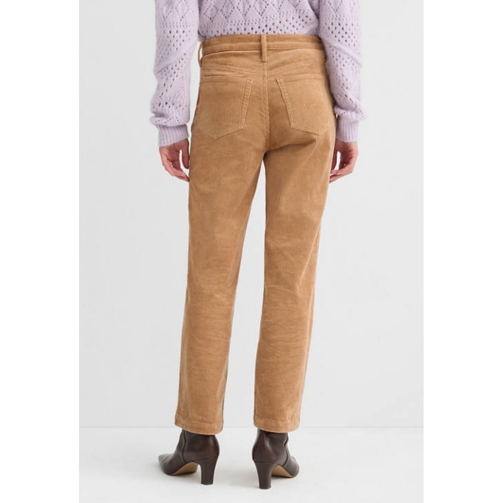 Loft Womens Caramel Brown Corduroy Straight Leg Pants Size 8 29 High Rise - Picture 10 of 11